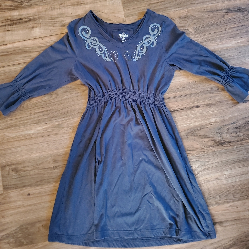 Blue Ariat Western Dress w Western design Size L